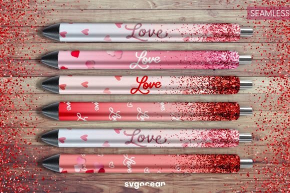 Download Valentines Pen Wraps Glitter Sublimation - Glitter Collection