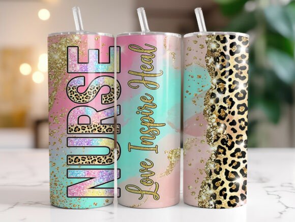 Download Nurse Inspire Heal Glitter Tumbler Wrap - Glitter Collection