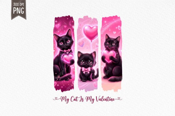 Download Black Cat Valentine Brush Stroke Art PNG - Valentine brush stroke Collection
