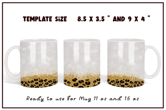 Download Leopard Gold Glitter Mug Sublimation - Glitter Collection