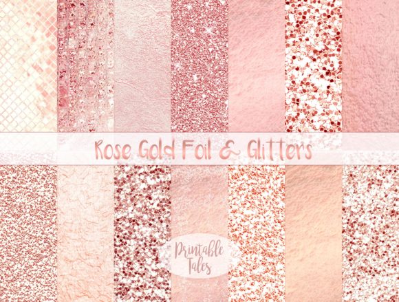 Download Rose Gold Foil &amp; Glitter Metallic Papers - Glitter Collection