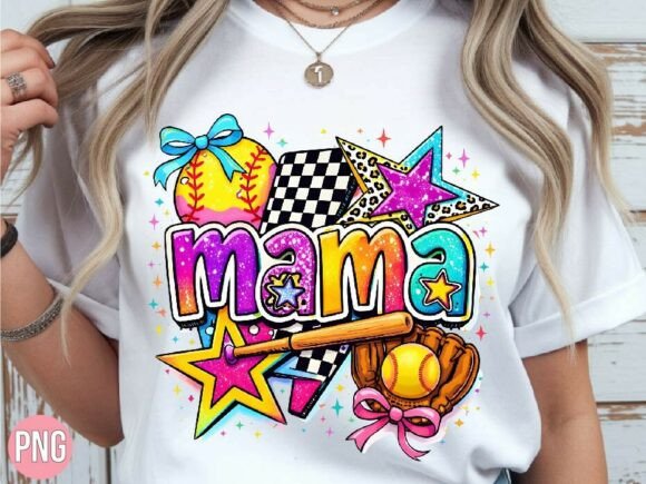 Download Softball Mama Bright Glitter Star PNG - Glitter Collection