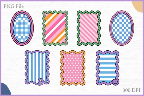 Download Retro Wavy Pattern Frame Clipart PNG Set - Premium Resources