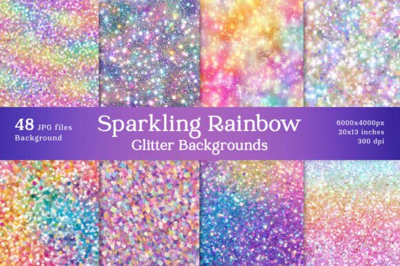 Download 48 Sparkling Rainbow Glitter Backgrounds - Glitter Collection