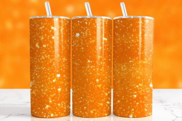 Download Bright Orange Glitter Tumbler Wrap - Glitter Collection