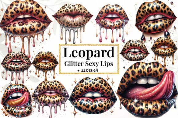 Download Leopard Glitter Sexy Lips Sublimation - Glitter Collection