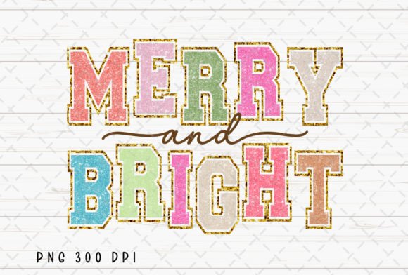 Download Merry and Bright Glitter Christmas PNG - Glitter Collection