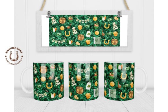 Download St Patricks Glitter Mug Sublimation Wrap - Glitter Collection