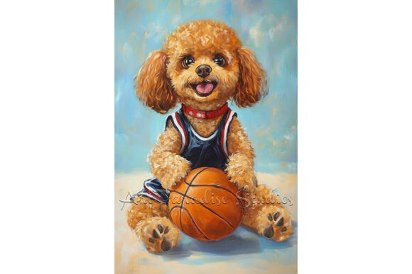 Download Poodle Basketball Art for Boys Room - Basketball Collection