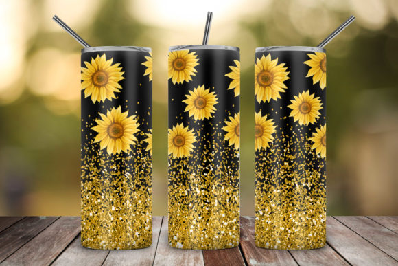 Download Glitter Sunflower 20Oz Skinny Tumbler - Glitter Collection