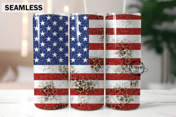 Download American Flag Glitter Tumbler Wrap PNG - Glitter Collection