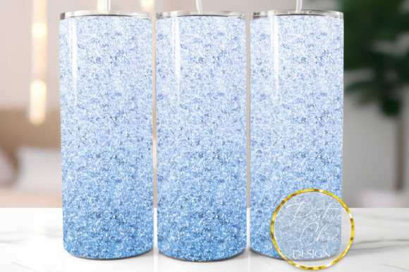 Download Light Blue Glitter Tumbler Wrap Ombre - Glitter Collection