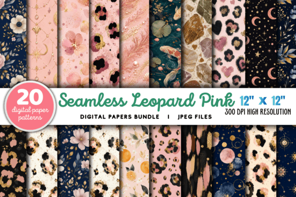 Download Leopard Pink Gold Glitter Pattern Bundle - Glitter Collection
