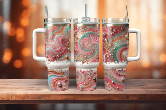 Download Rainbow Marble Neon Gold Glitter Tumbler - Glitter Collection