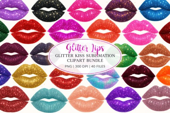 Download Glitter Lips Clipart Bundle, Sublimation - Glitter Collection