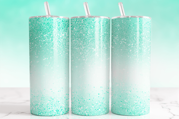 Download Ombre Mint Glitter Tumbler Wrap - Glitter Collection