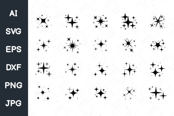 Download Sparkling Stars. Star and Glitter. Svg. - Glitter Collection